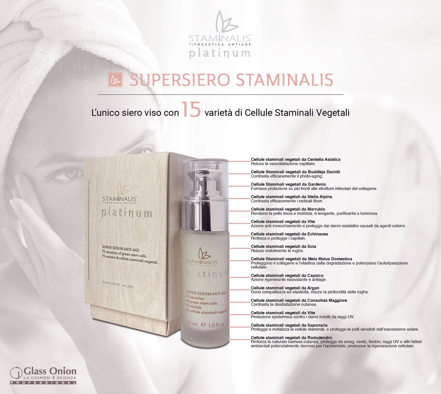 Super Siero Anti-Età Staminalis Platinum – Trattamento avanzato per una pelle giovane e luminosa