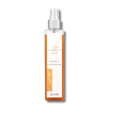 Olio secco glitterato oro Staminalis per una pelle luminosa e idratata