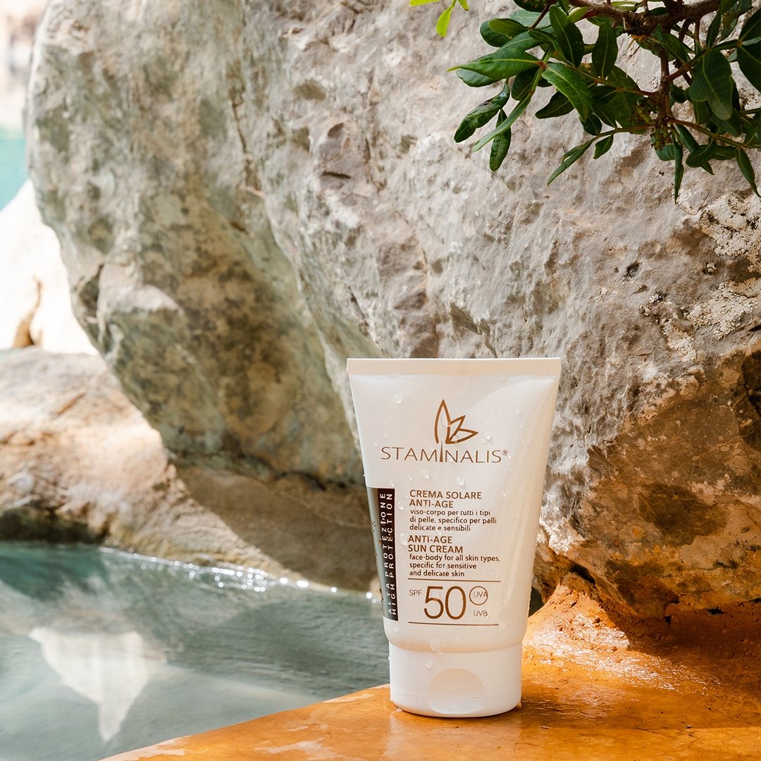Crema solare viso e corpo SPF 50 Staminalis con protezione anti-age e idratazione profonda