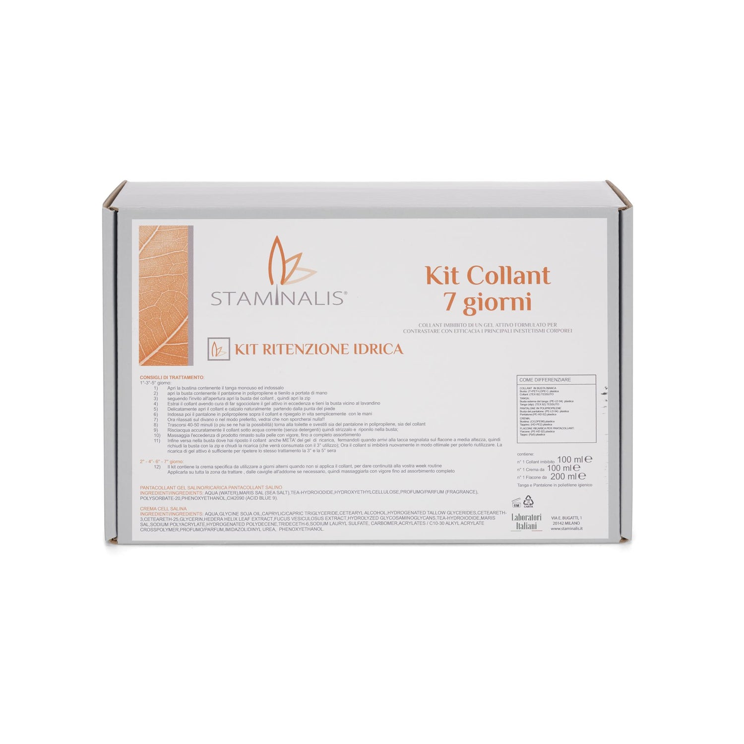 Kit ritenzione idrica Staminalis per gambe leggere e toniche
